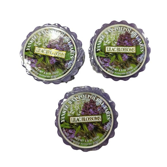 Yankee Candle Lilac Blossoms Wax Tarts Set Of 3 Purple Aromatherapy floral - Picture 1 of 4